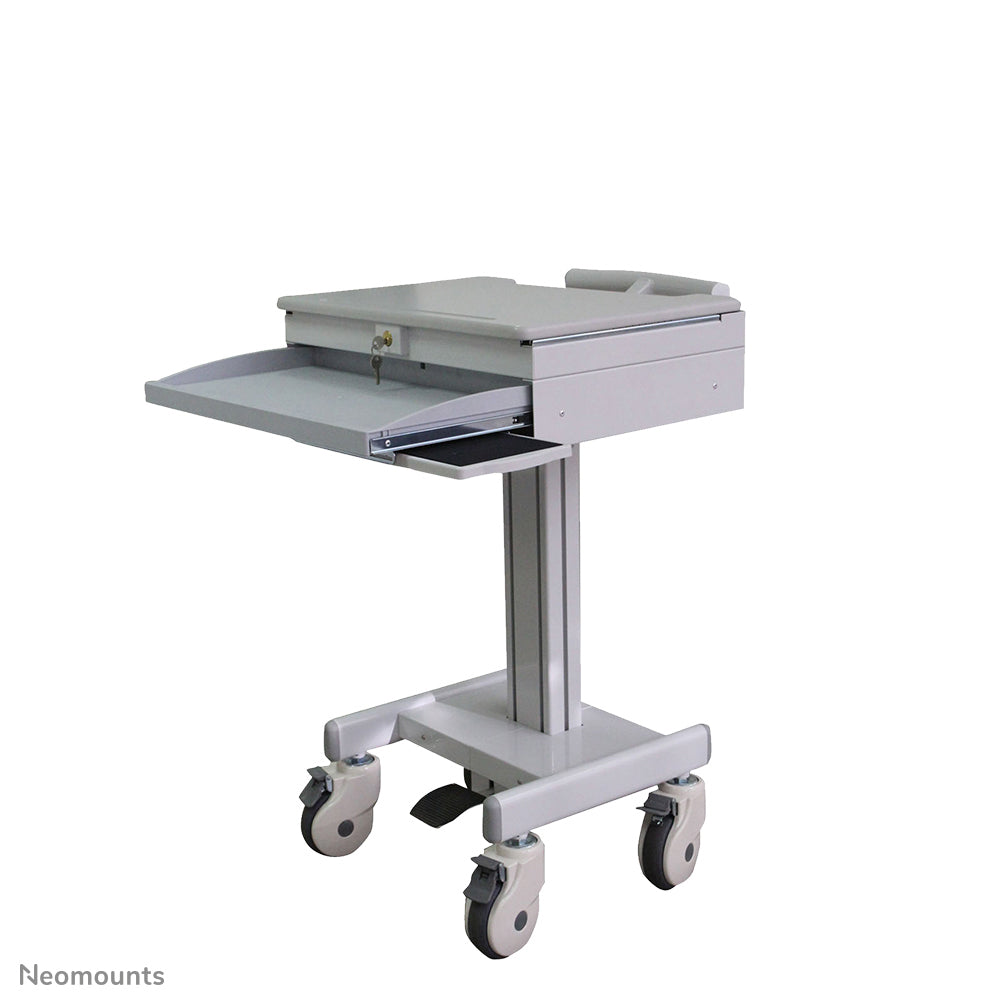 Neomounts IT-/Medizin-Fahrwagen – 60 × 54,4 × 121,2 cm, höhenverstellbar, grau, Stahl, für Laptops bis 17"