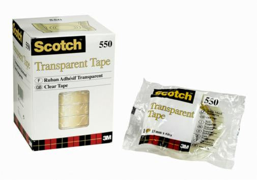 Scotch Klebeband – permanent, klar, Kunststoff, 15 mm × 66 m, transparent, Kern Ø 76 mm