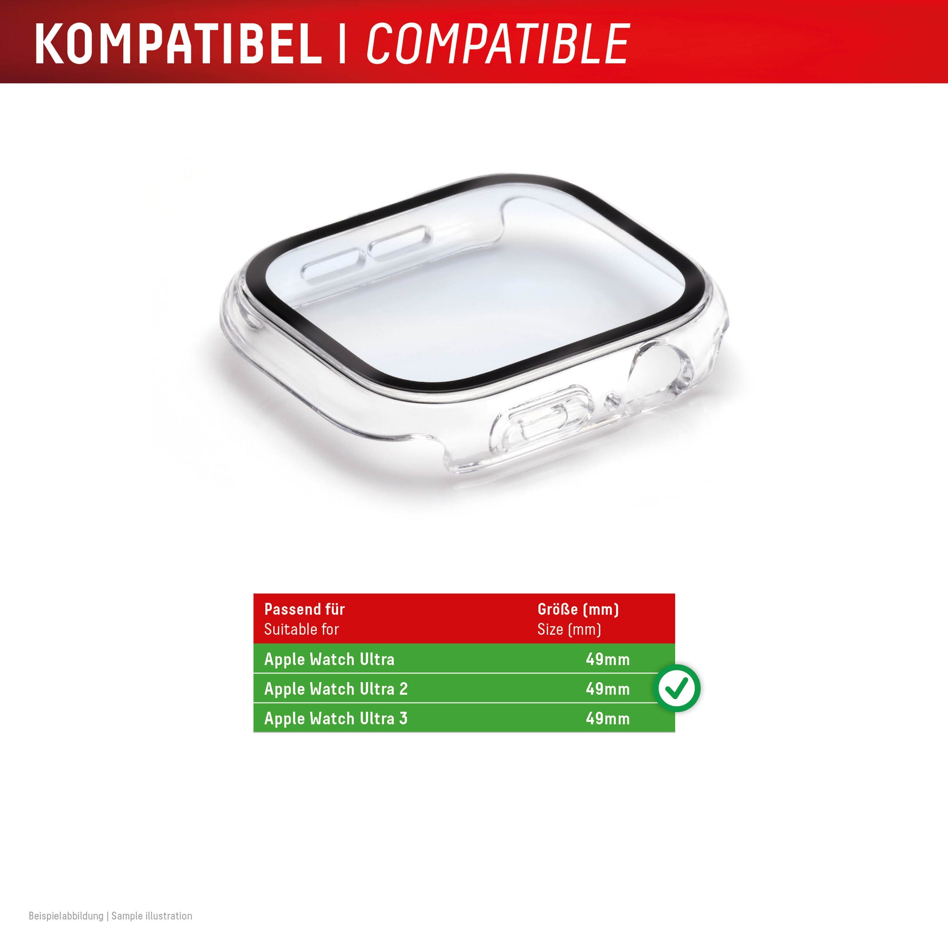 Displex Full Body Displayschutz für Apple Watch Ultra (49 mm) – Transparent, 1 Stück, IP68