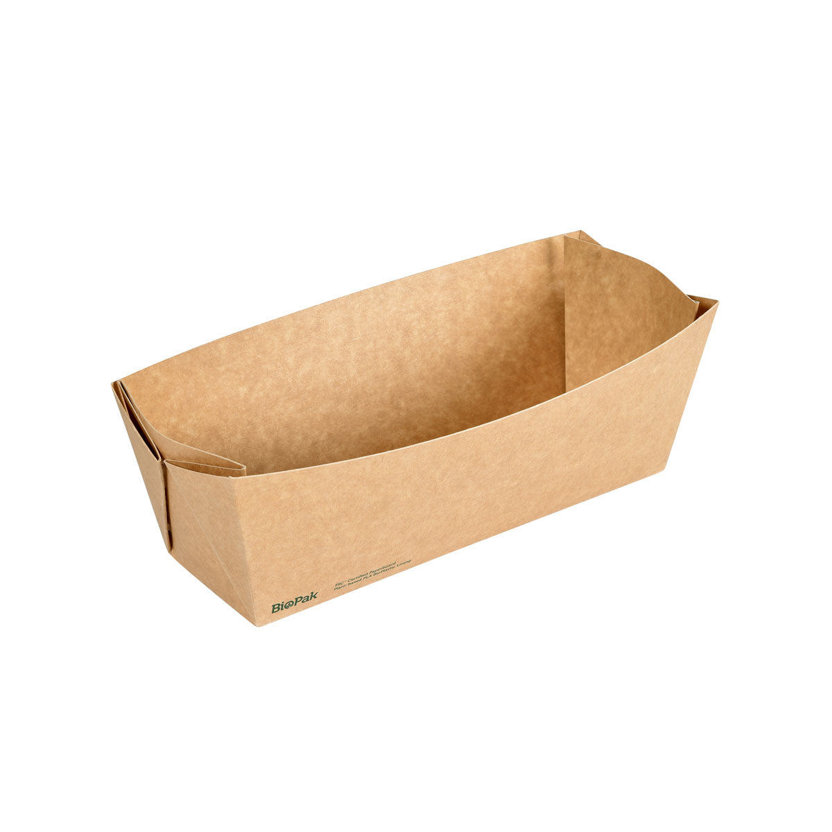 BioPak Take-away-Box, Papier/Karton, PLA – 1'100 ml, 225 × 85 × 75 mm, braun – FSC – 300 Stk.
