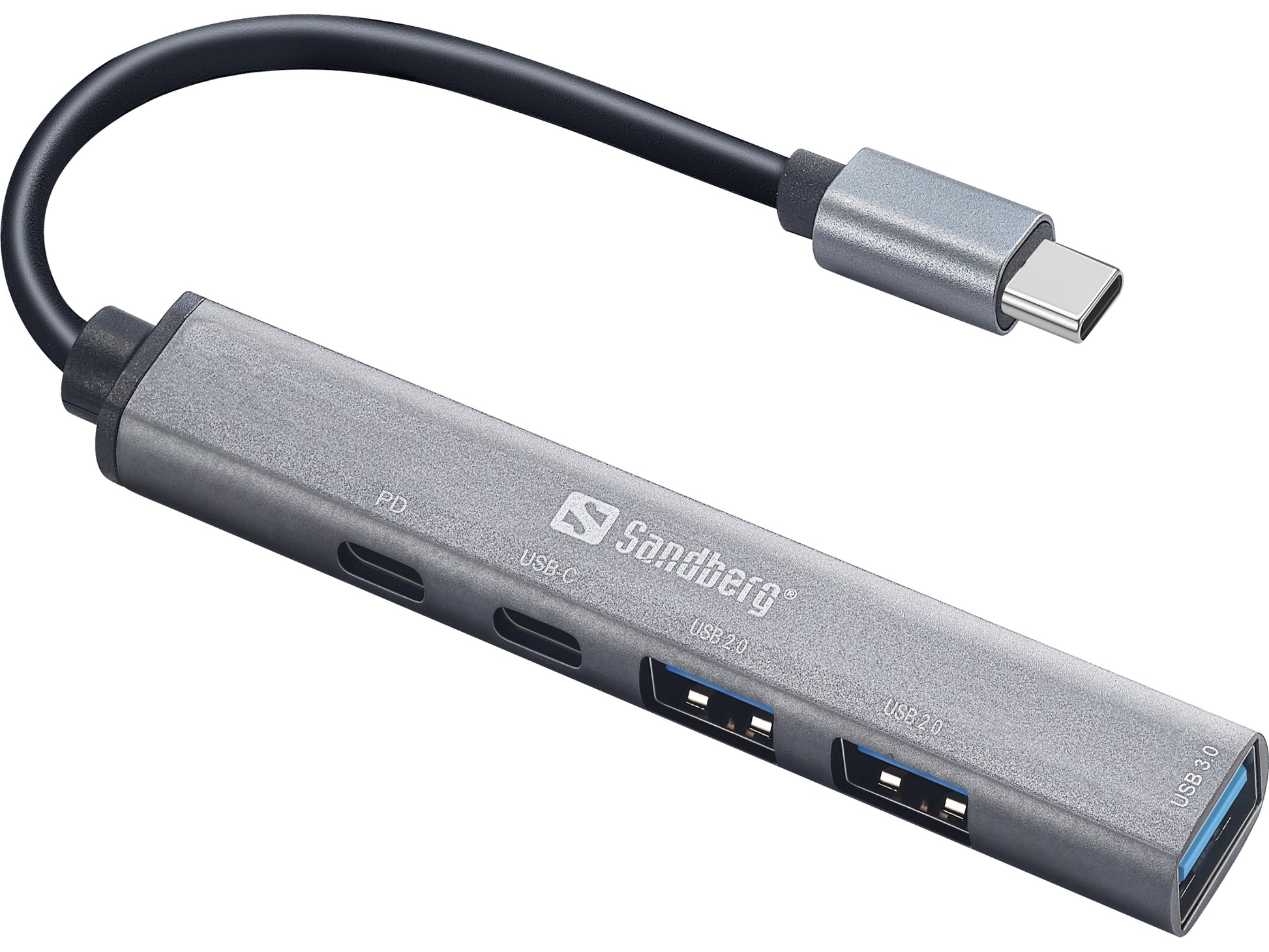 Sandberg 336-50 USB-Hub – USB-C, 3× USB-A, 2× USB-C, 65 W PD, für Windows/Mac