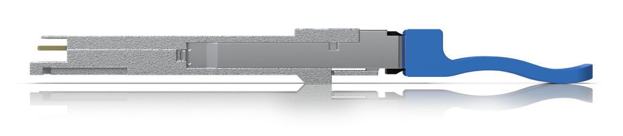 Ubiquiti QSFP28 SFP-Transceiver – 100 Gbit/s, Singlemode, LC (UPC), 10 km, 1270–1309 nm – Blau/Grau