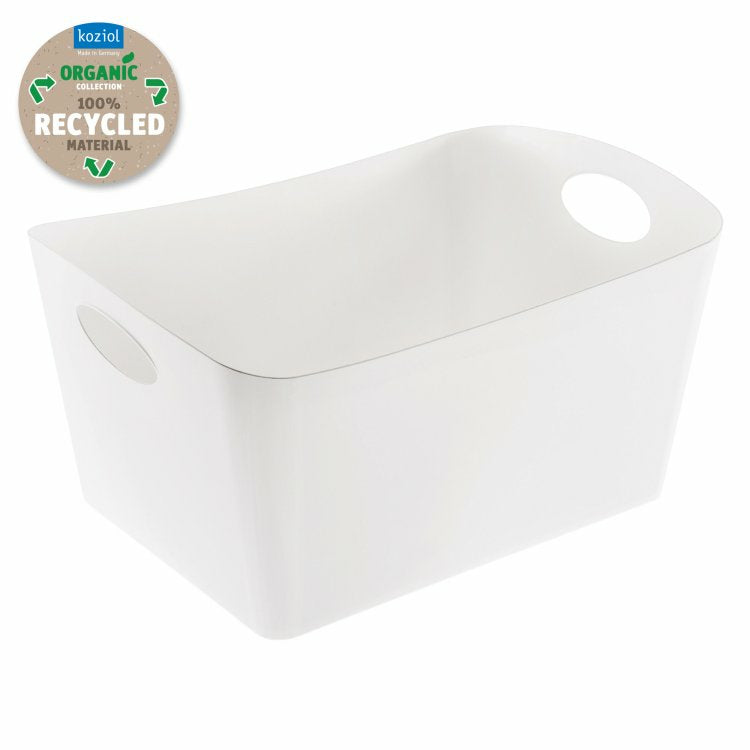 Koziol BOXXX L Aufbewahrungsbox 15 l (mit Griff) – Recycling-Kunststoff – Weiss – 480 × 237 × 310 mm