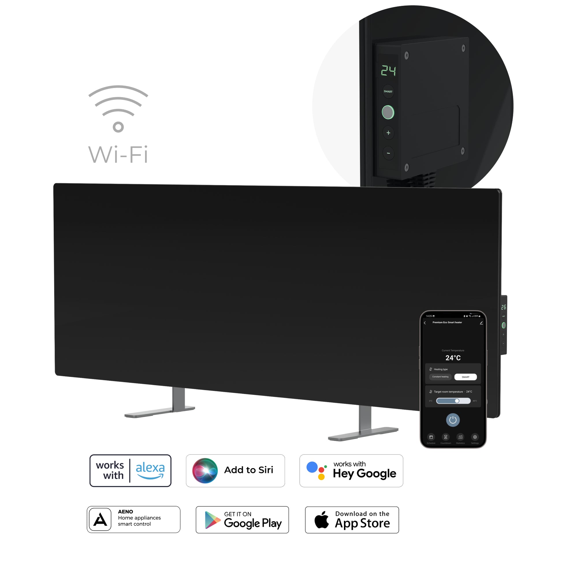 AENO Infrarot-Heizer GH4S – 700 W, bis 30m², WLAN, App-Steuerung