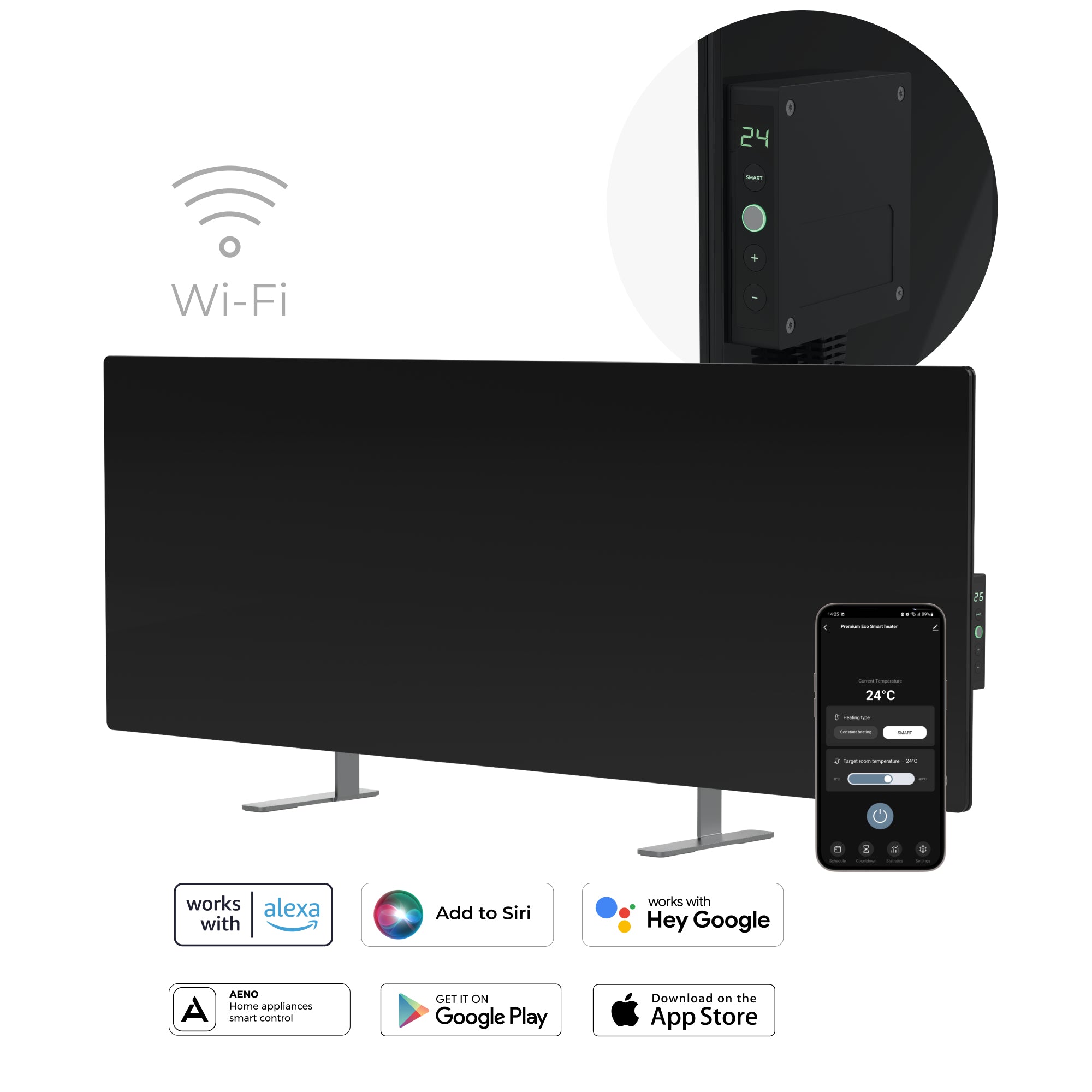 AENO Infrarot-Heizer GH4S – 700 W, bis 30m², WLAN, App-Steuerung