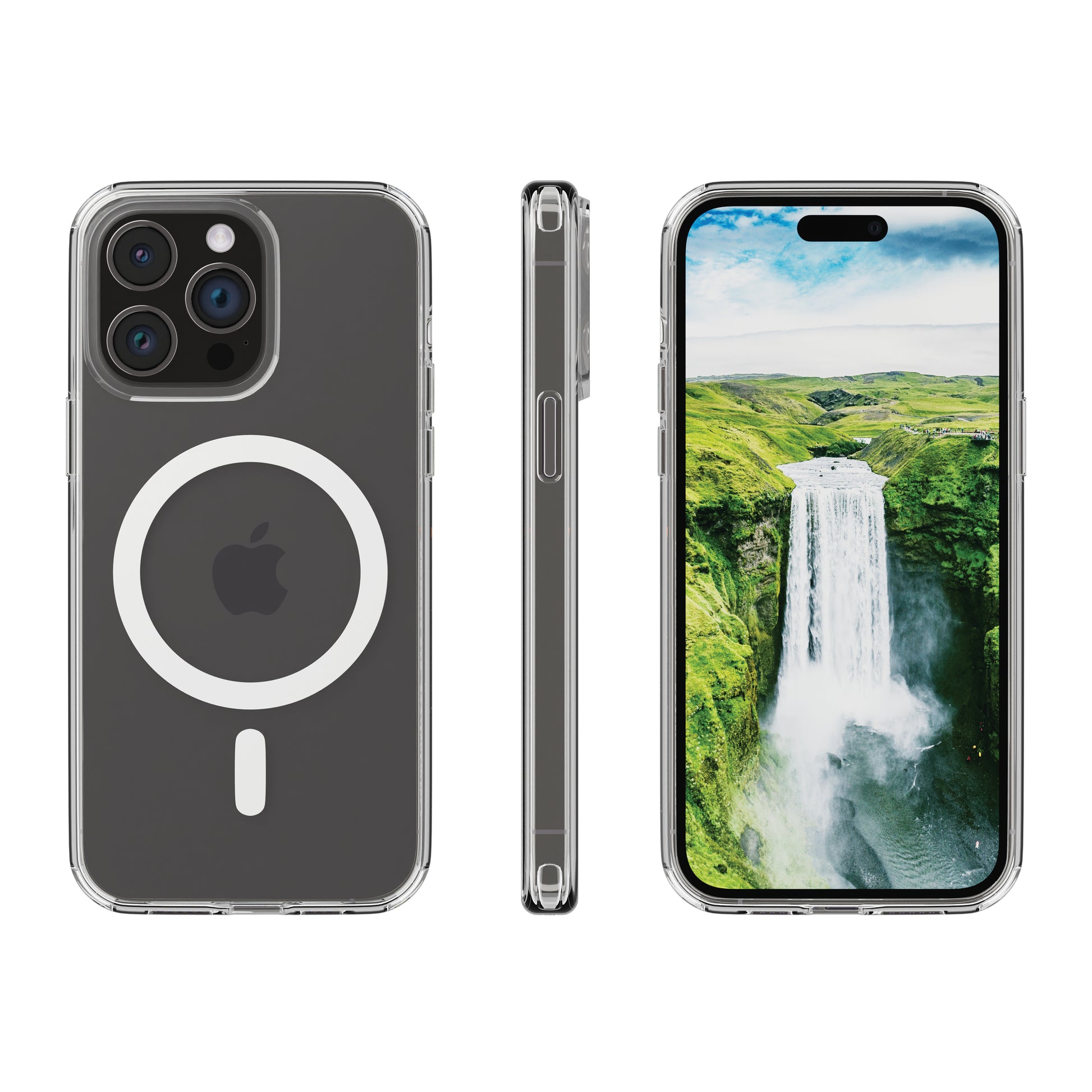 dbramante1928 Iceland D3O Rückcover – für Apple iPhone 15 Pro Max, MagSafe, D3O, Transparent