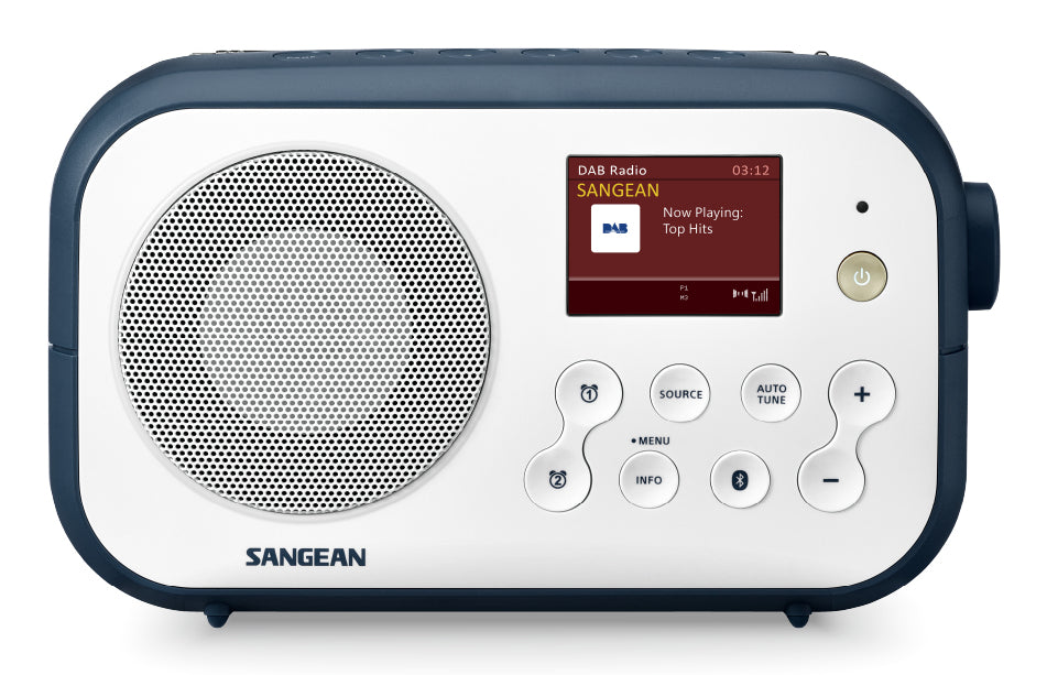 Sangean DPR-42BT – Tragbares DAB+ Radio, UKW, Bluetooth – Weiss/Blau