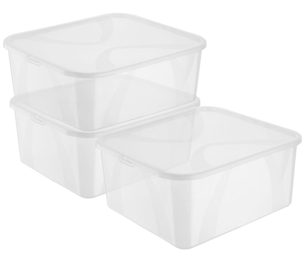 Rotho Aufbewahrungsbox – Polypropylen, Transparent, 35,1 × 17,2 × 42 cm – 3er-Pack