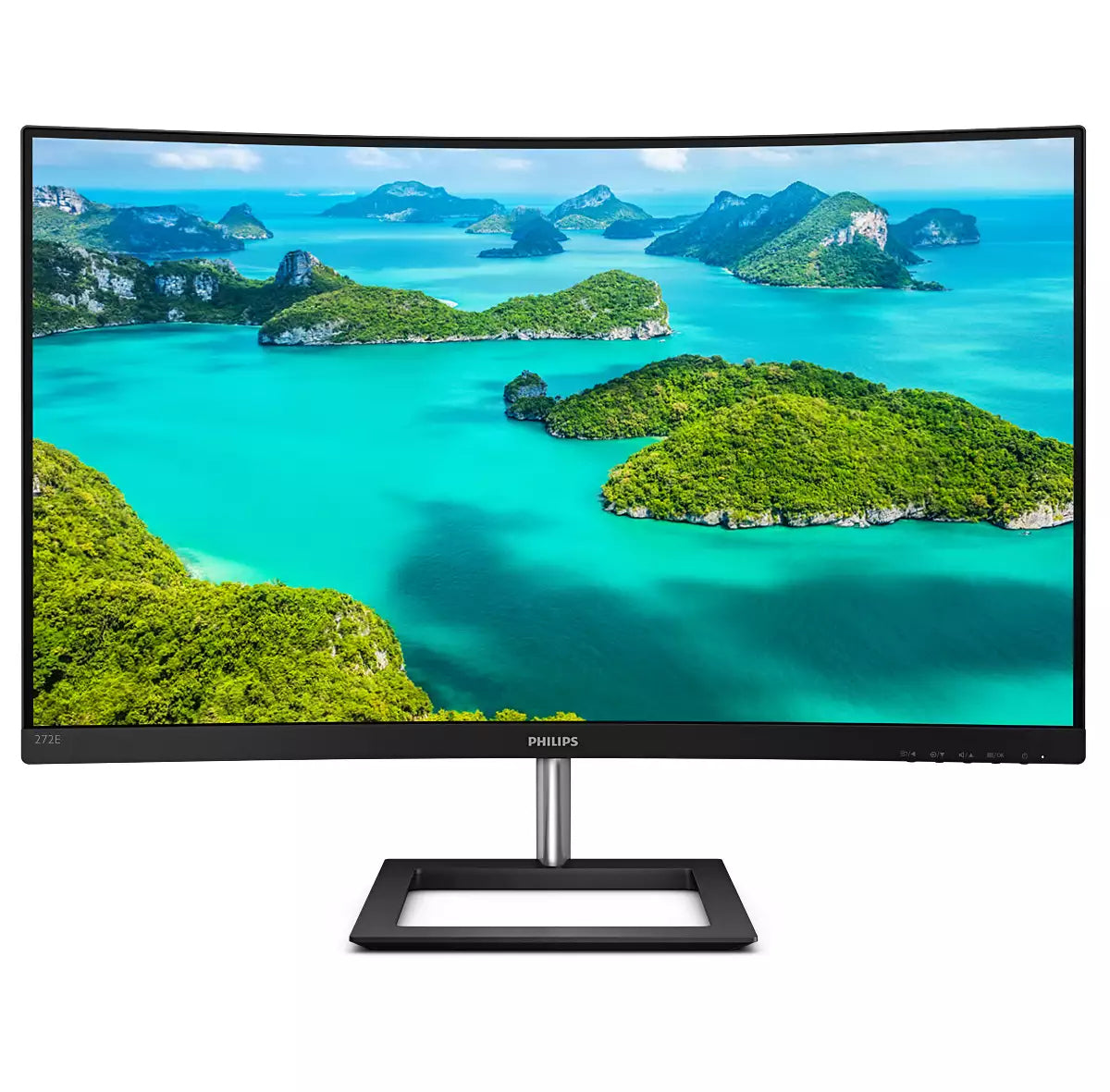 Philips 272E1CA – Monitor, 27", VA, 75 Hz, 250 cd/m², Gebogen, Lautsprecher, VESA 100 × 100, Schwarz