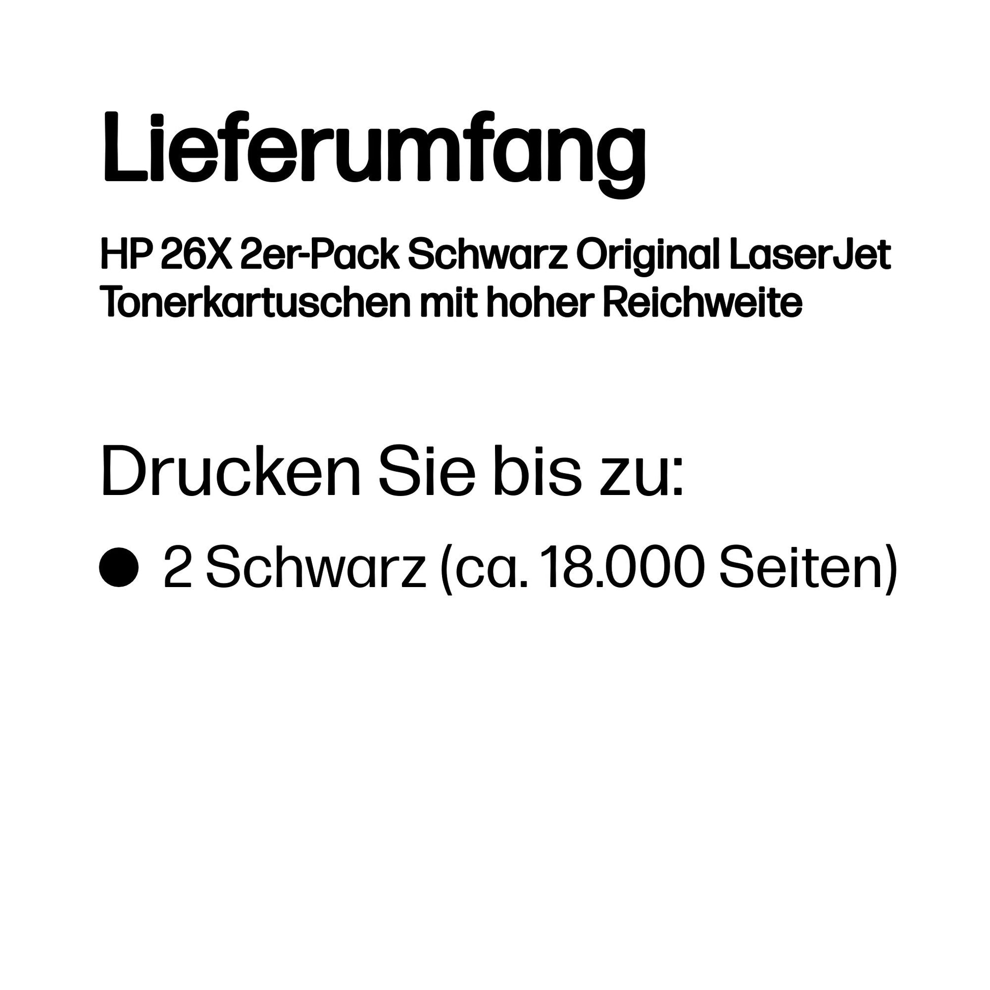 HP Toner-Multipack 26X – Schwarz, 9000 Seiten
