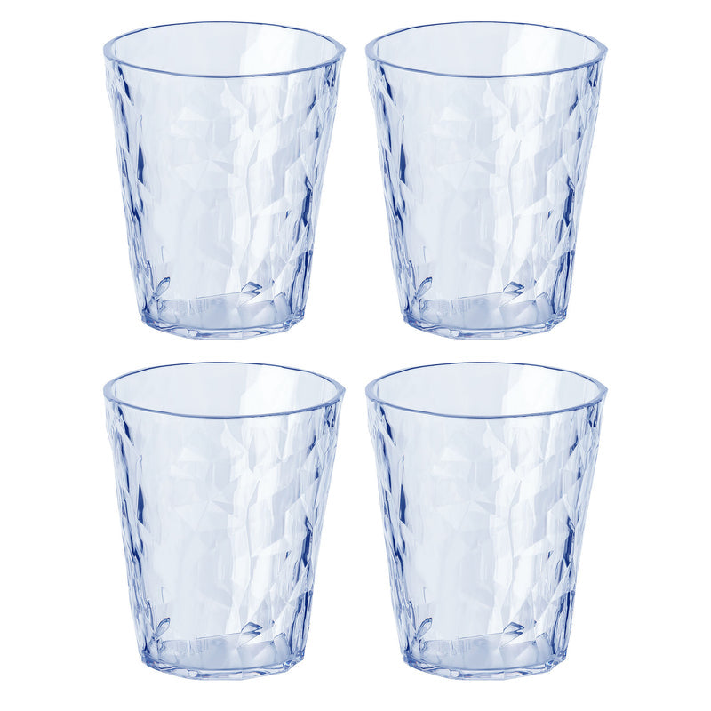 Koziol Becher Club Nr. 1 – 4er Set, 250 ml, Ø 8,2 cm, H 9,5 cm, Kunststoff, Aquamarin, spülmaschinenfest