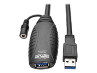 Tripp Lite USB-A Verlängerungskabel (Stecker auf Buchse) – USB 3.2 Gen 1 (5 Gbit/s) – 15 m – Schwarz