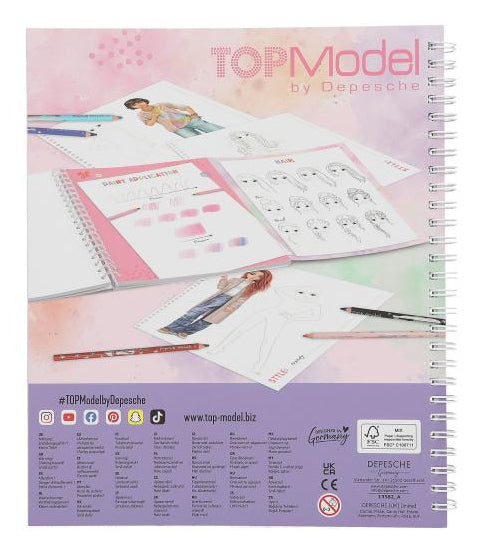 Depesche Malbuch Top Model – 24 × 20,6 cm – Spiral – 40 Seiten – Mehrfarbig