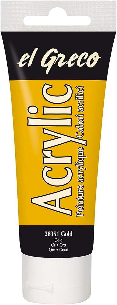 KREUL el Greco Acrylfarbe – Gold, glänzend – 75 ml Tube – für Leinwand, Papier, Stein