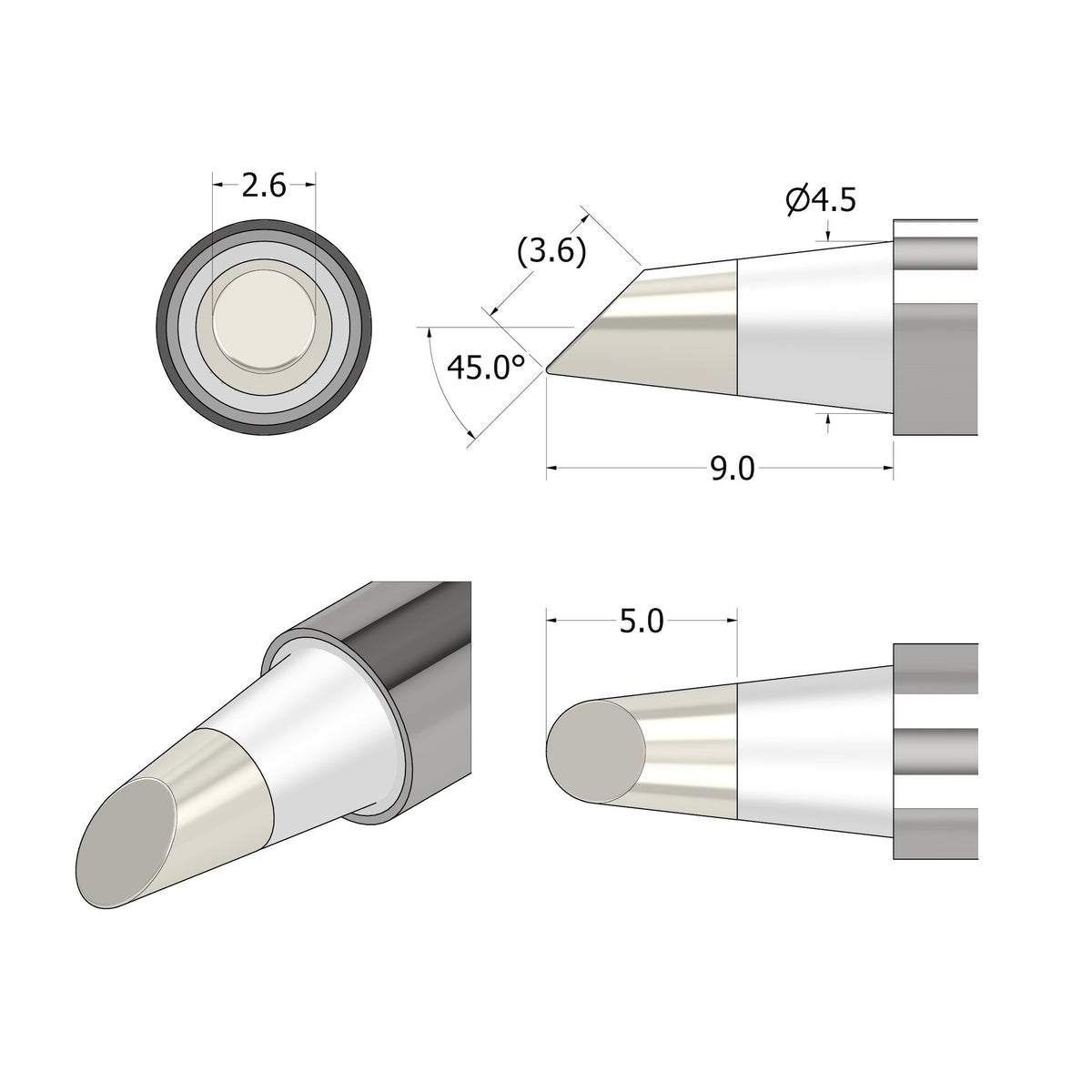 iFixit Lötspitze 2,6 mm – 1 Stk – für FixHub Smart Lötkolben