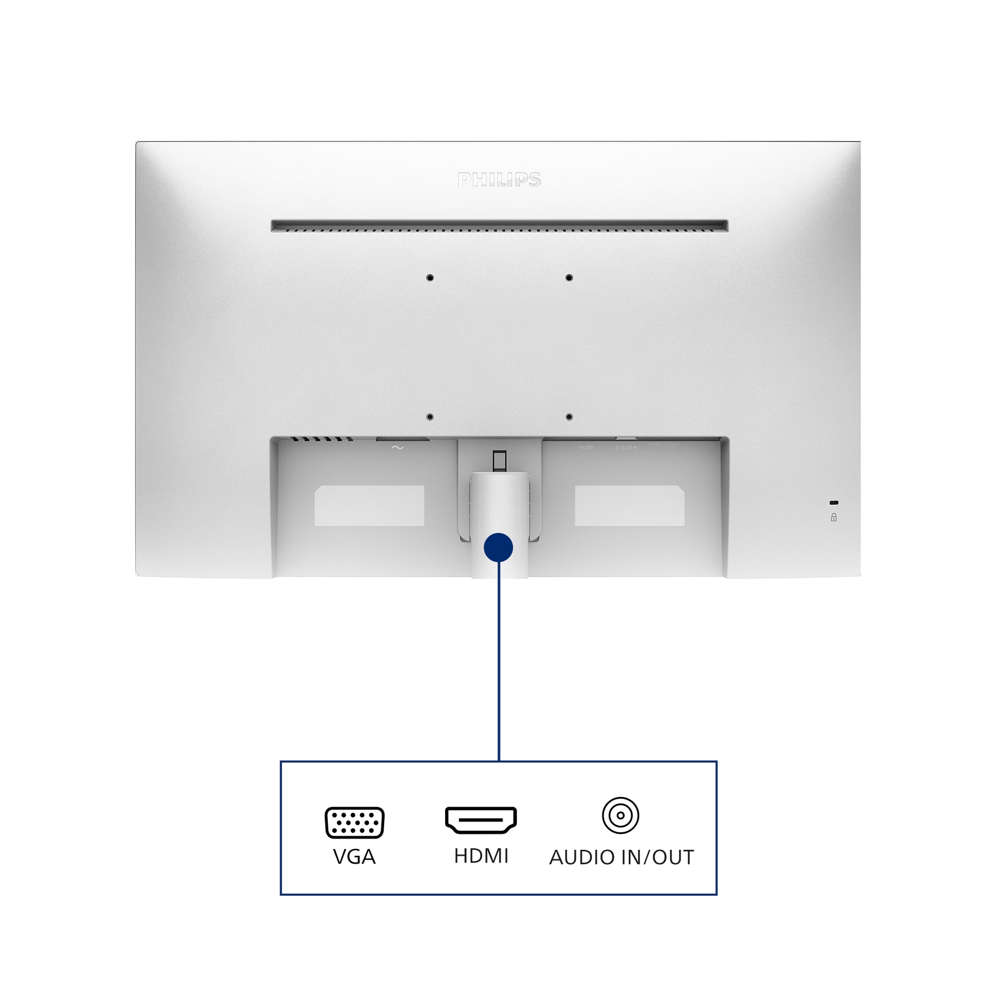 Philips 271V8AW/00 – Monitor, 27", 250 cd/m², Adaptive Sync, Integrierte Lautsprecher, VESA 100 × 100, Weiss