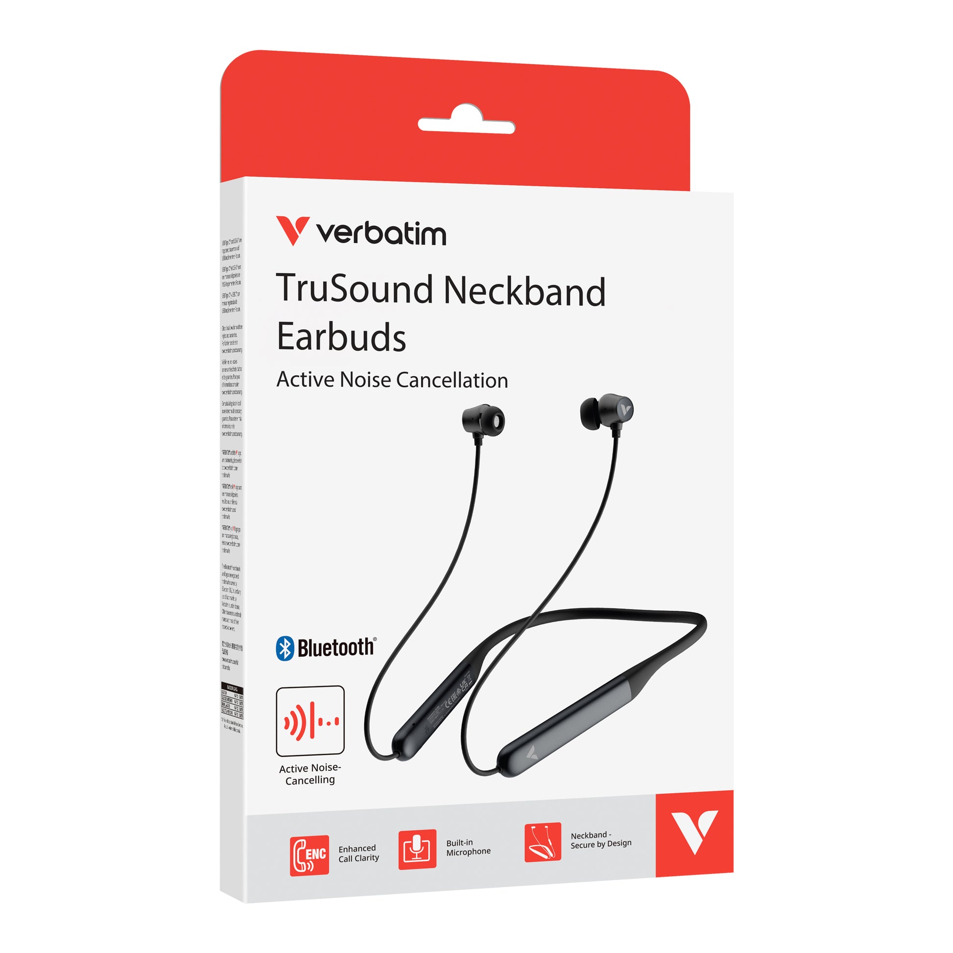 Verbatim TruSound ANC Kopfhörer – In-Ear, Stereo, BT, ANC, Schwarz, BT 5.4