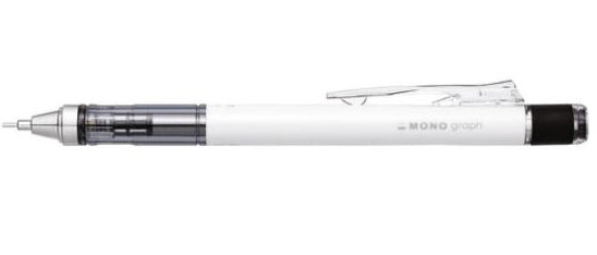 Tombow MONO graph Druckbleistift – 0,7 mm – Weiss – Schüttel-Mechanismus – 1er-Pack