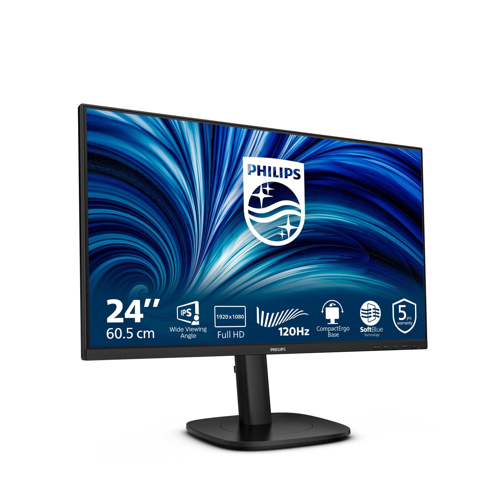 Philips 24B2N3200J/000 – Monitor, 23,8", IPS, 120 Hz, 300 cd/m², USB-Hub, Lautsprecher, Adaptive Sync, Schwarz