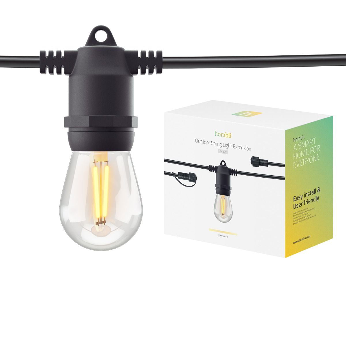Hombli Lichterkette (Erweiterung) 5 m – Warmweiss 2700 K, WLAN – für Amazon Alexa – IP65