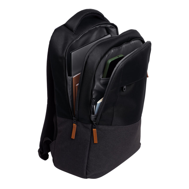 Trust Notebook-Rucksack Lisboa – 23 l, ergonomisch gepolstert, rPET-Polyester – Schwarz, 165 × 300 × 460 mm