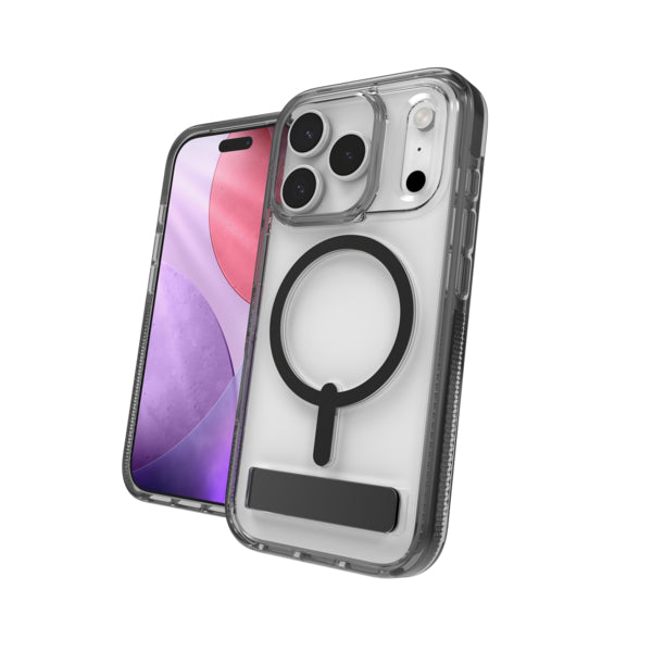 ZAGG Santa Cruz Snap – Backcover – für Apple iPhone 17 Pro, Graphen, Schwarz/Transparent, bis 4 m Sturzsicher