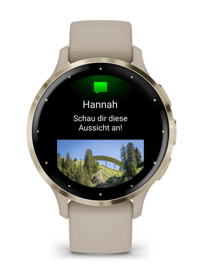 Garmin Venu 3S – Smartwatch – 41 mm, 1,2", GPS, WLAN, AMOLED, Gorilla Glass, 5 ATM, French Gray/Softgold