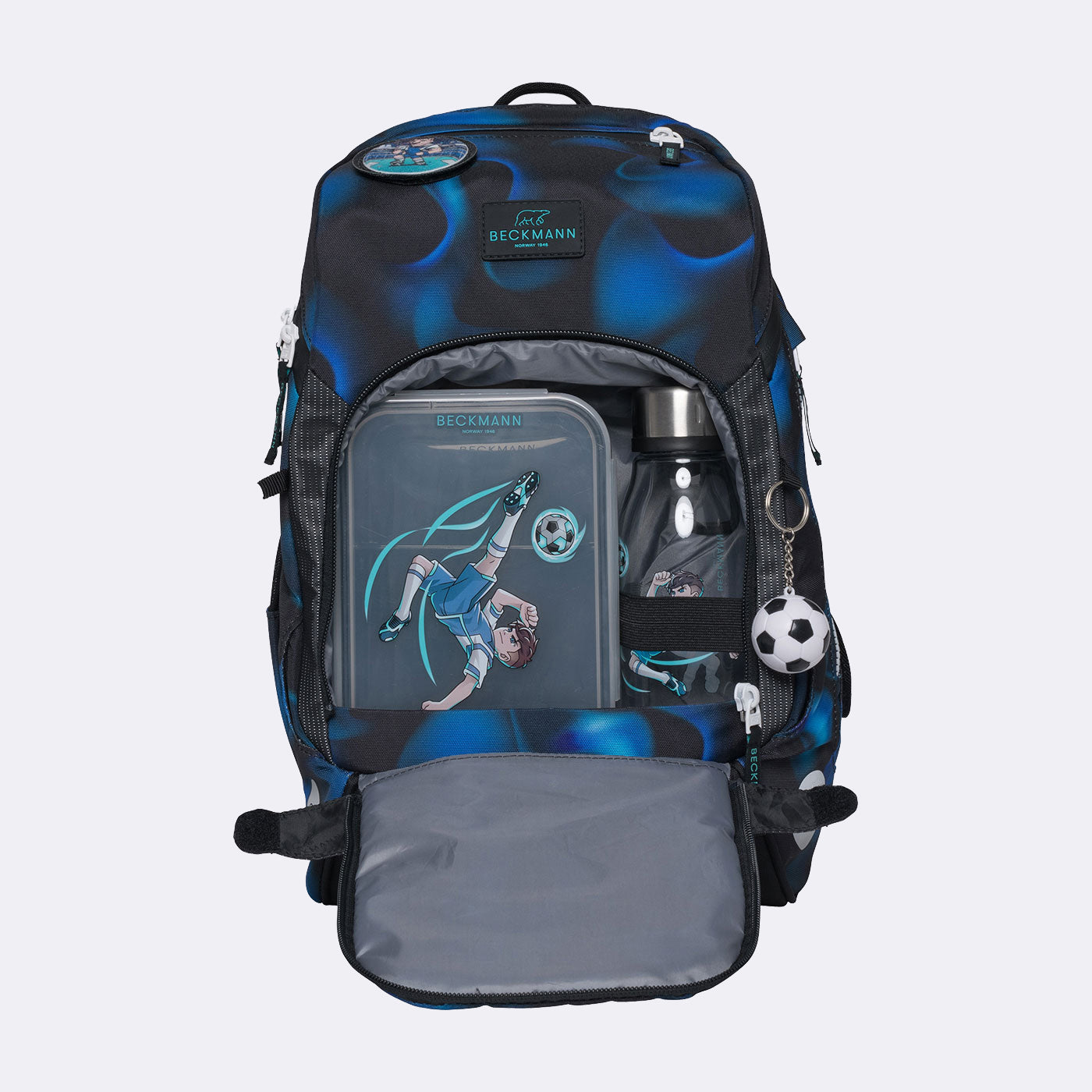 Beckmann Schulrucksack Active Air Flx – 6-teilig – Magic League – 26,0×39,0×22,0 cm – Recycelte Materialien
