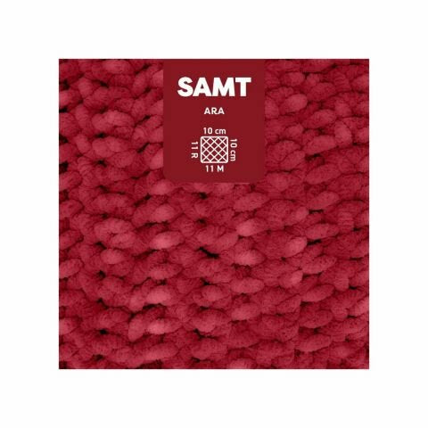 myBoshi Chenille Samt Garn Dunkelrot – 100 g, 100 m, 100% Polyester, Nadelstärke 7 mm, 1 Stück
