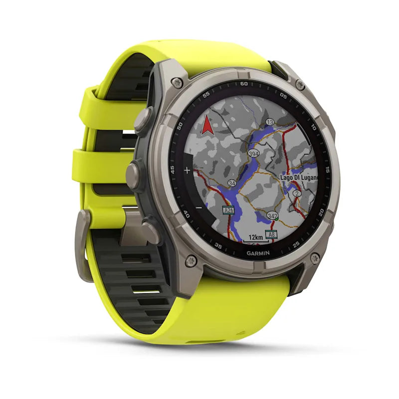 Garmin Fenix 8 Solar Sapphire – GPS-Smartwatch – 51 mm, 1,4", GPS, Saphirglas, 100 m, Gelb/Silber