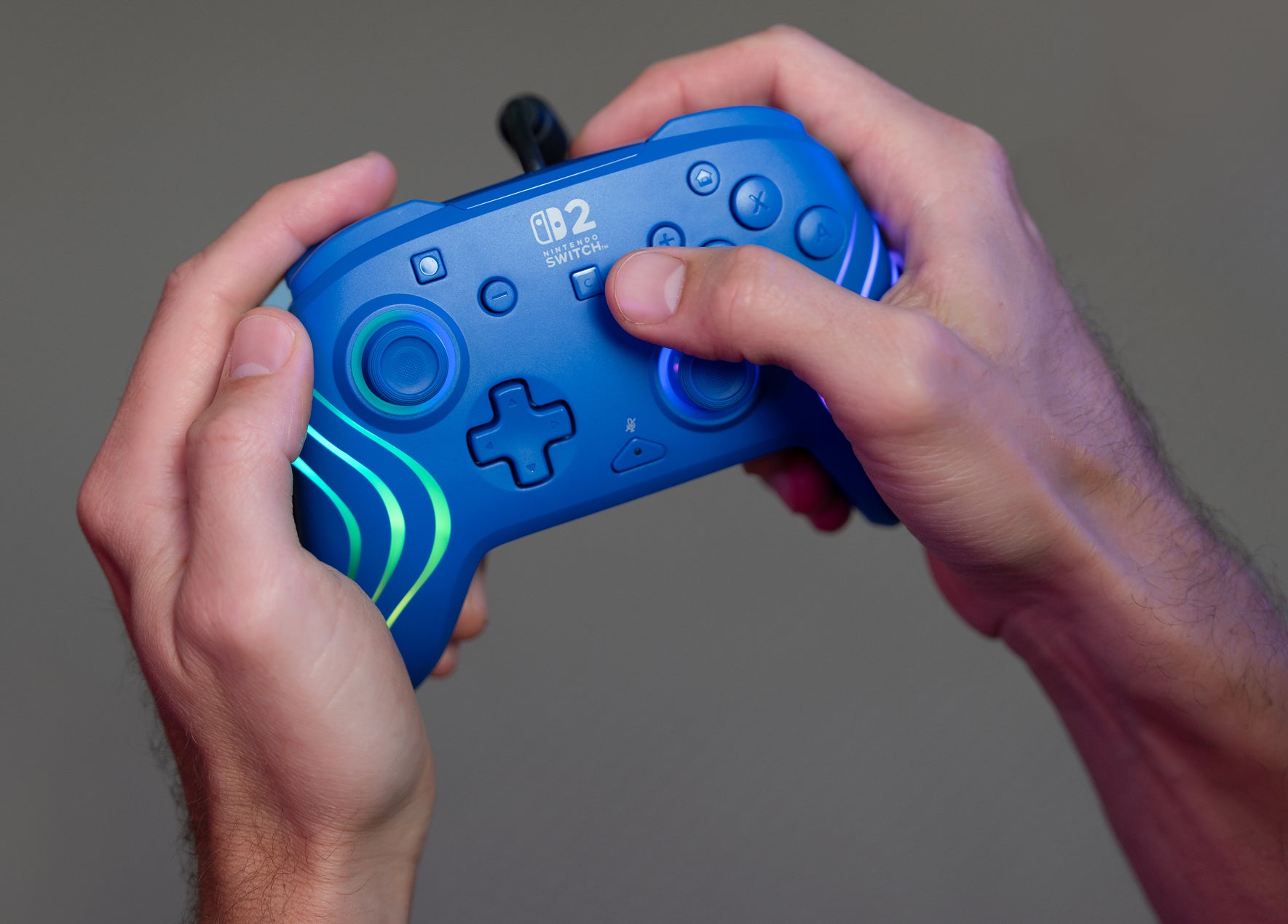Turtle Beach Afterglow Wave – Gamepad – USB (kabelgebunden, USB-C), RGB – für Nintendo Switch-Konsolen, Blau