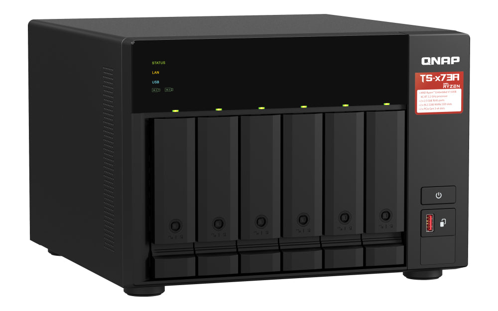 QNAP TS-673A SW5T Speichergerät – 2×2,5 Gbit/s, 6 Bay, 8 GB DDR4