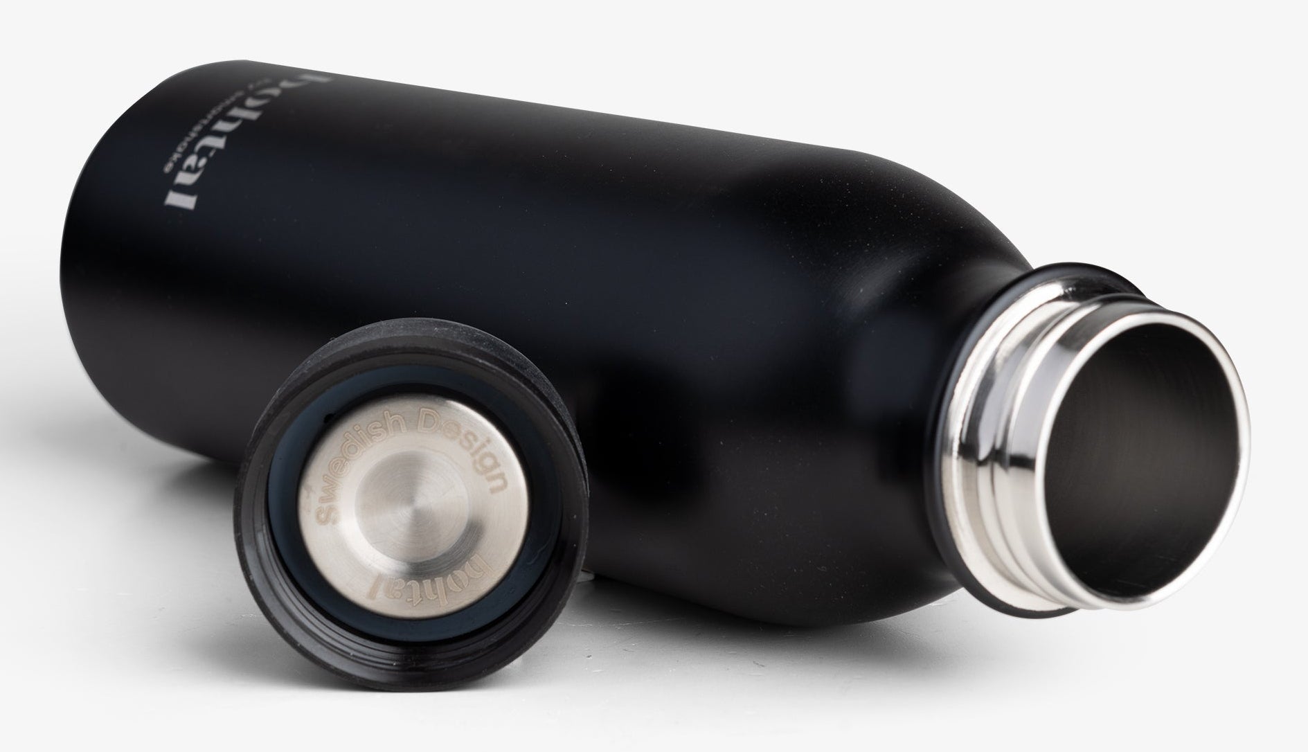 Smartshake Trinkflasche Bohtal – 6 dl – Edelstahl, isoliert, Schraubverschluss – Schwarz