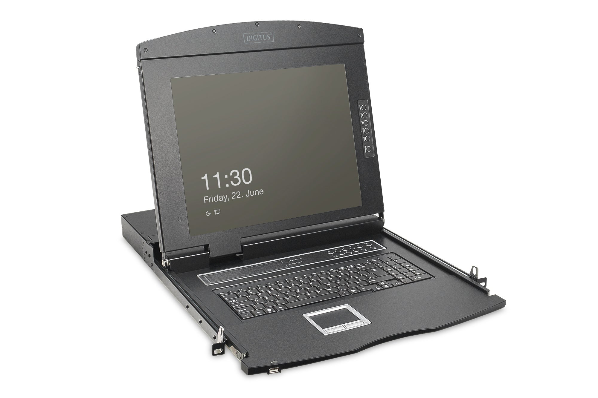 Digitus 19HD – 19" Rack-LCD-Konsole – 1920 × 1080, 16-Port KVM, Deutsch – 1U