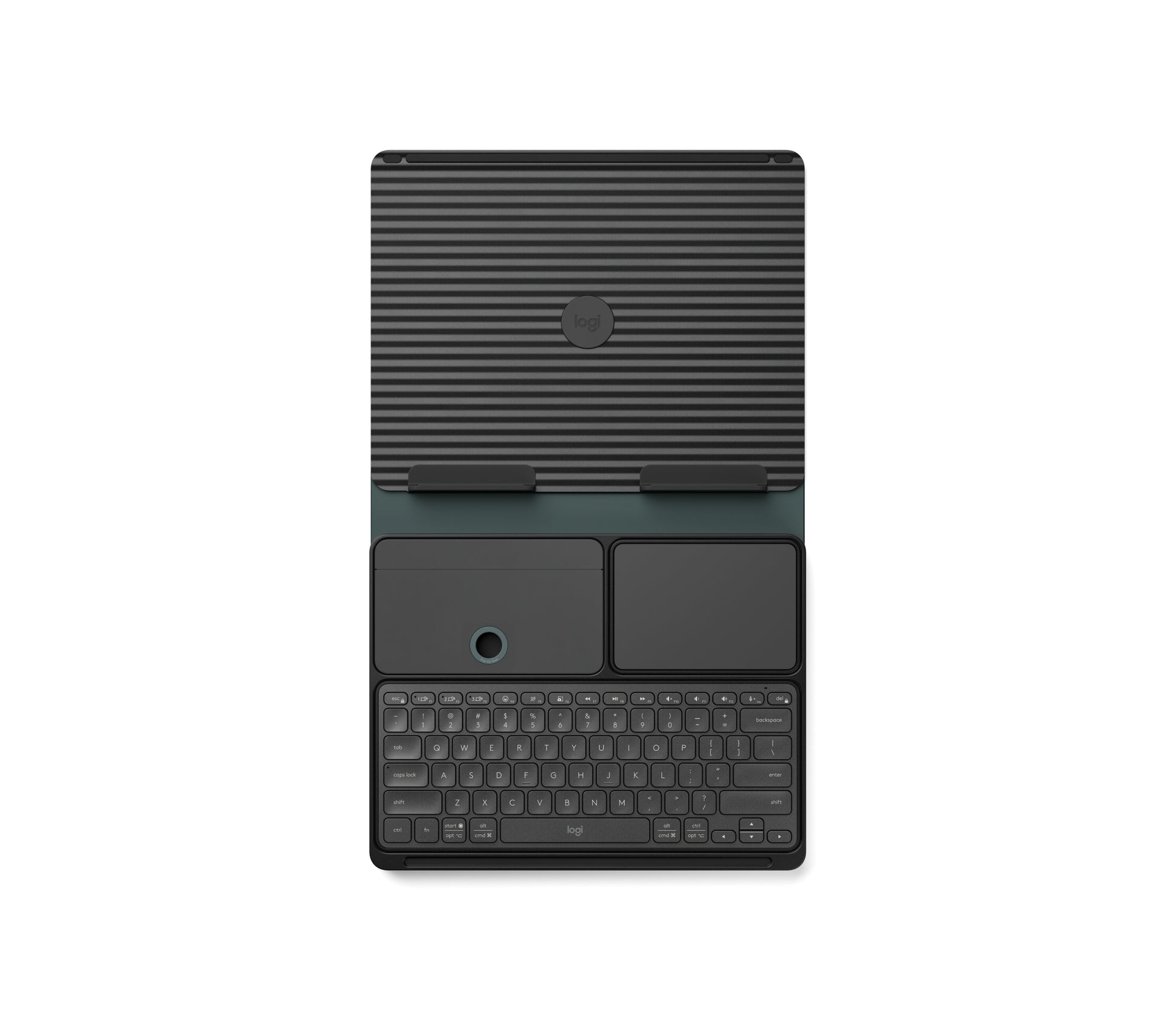 Logitech Casa Pop-Up Desk – Tastatur, Kabellos (Bluetooth), US-Layout (EN), Grau