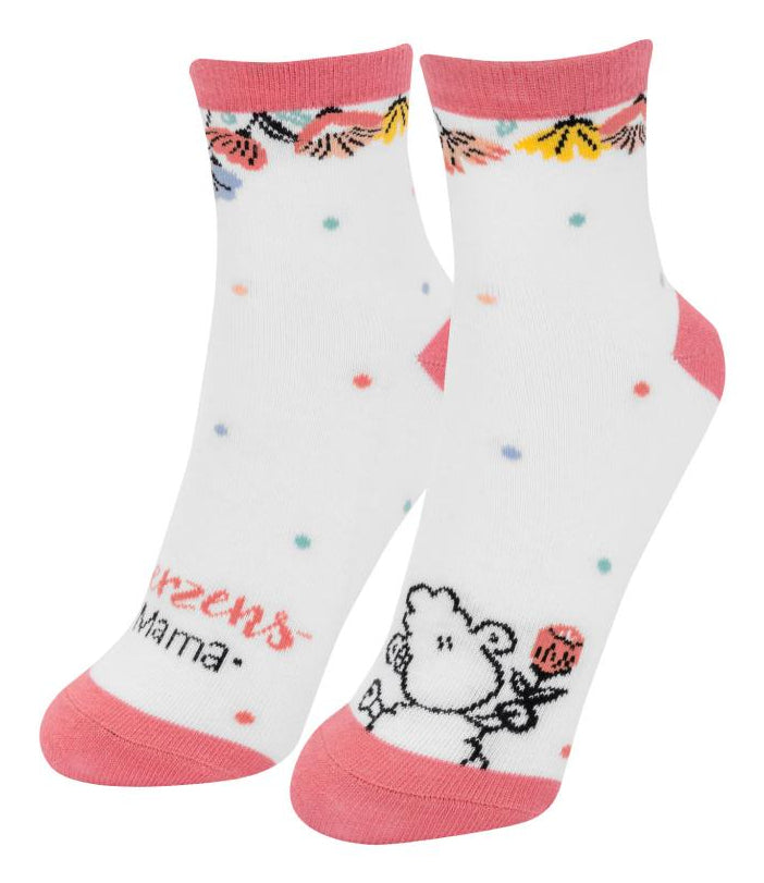 Sheepworld Zaubersocken Herzensmama – Grösse 36–40, Rosa/Weiss, 80% Baumwolle/15% Nylon/5% Elasthan