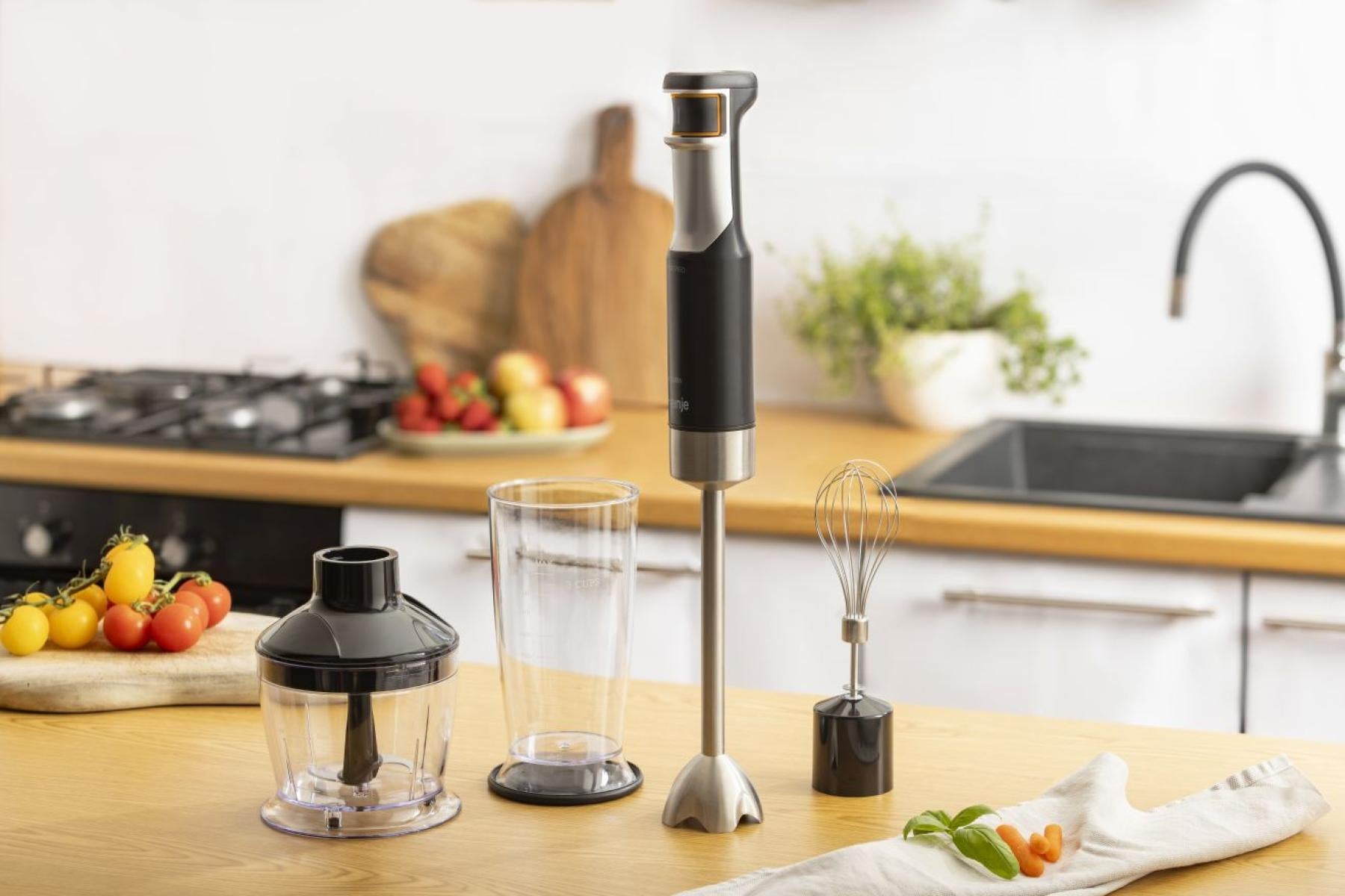 Gorenje Stabmixer HBX1500VX – 1500 W, 0,5 l Zerkleinerer, Schneebesen – schwarz/grau