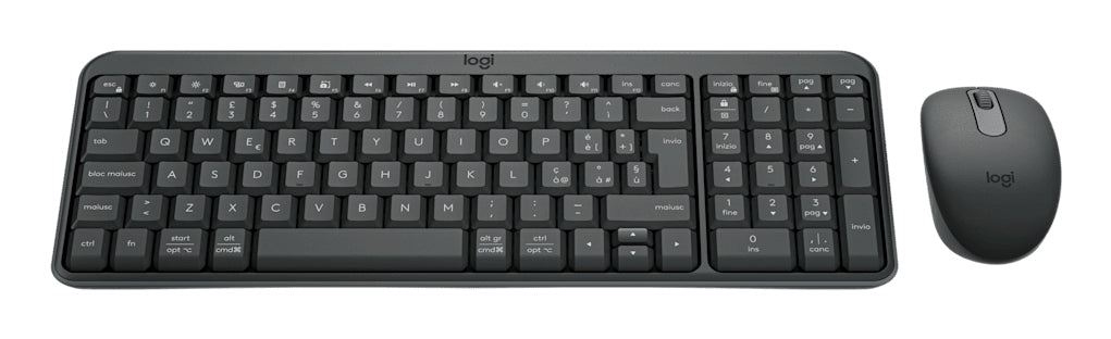 Logitech MK250 – Tastatur-Maus-Set – Membran – Bluetooth & 2,4 GHz – QWERTY (IT) – Graphit