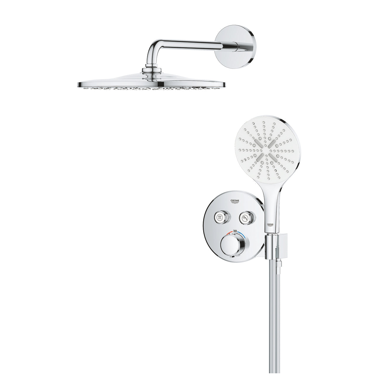 GROHE Badebatterie Smart Control (Unterputz) – Unterputzmischer, Kunststoff, Chrom