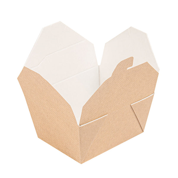 Garcia de Pou Take-away-Box, Papier/Karton – 780 ml, 113 × 90 × 63 mm, braun/weiss – FSC – 50 Stk.