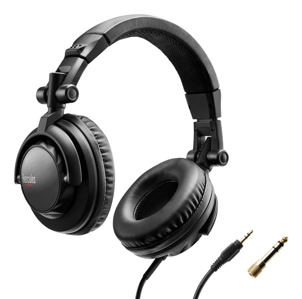 Hercules HDP DJ45 DJ-Kopfhörer – Over-Ear, Kabelgebunden, 3,5 mm Klinke, Schwarz