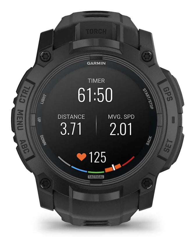 Garmin Instinct 3 AMOLED Tactical Edition – GPS-Smartwatch – 50 mm, GPS, Bluetooth, AMOLED, Schwarz