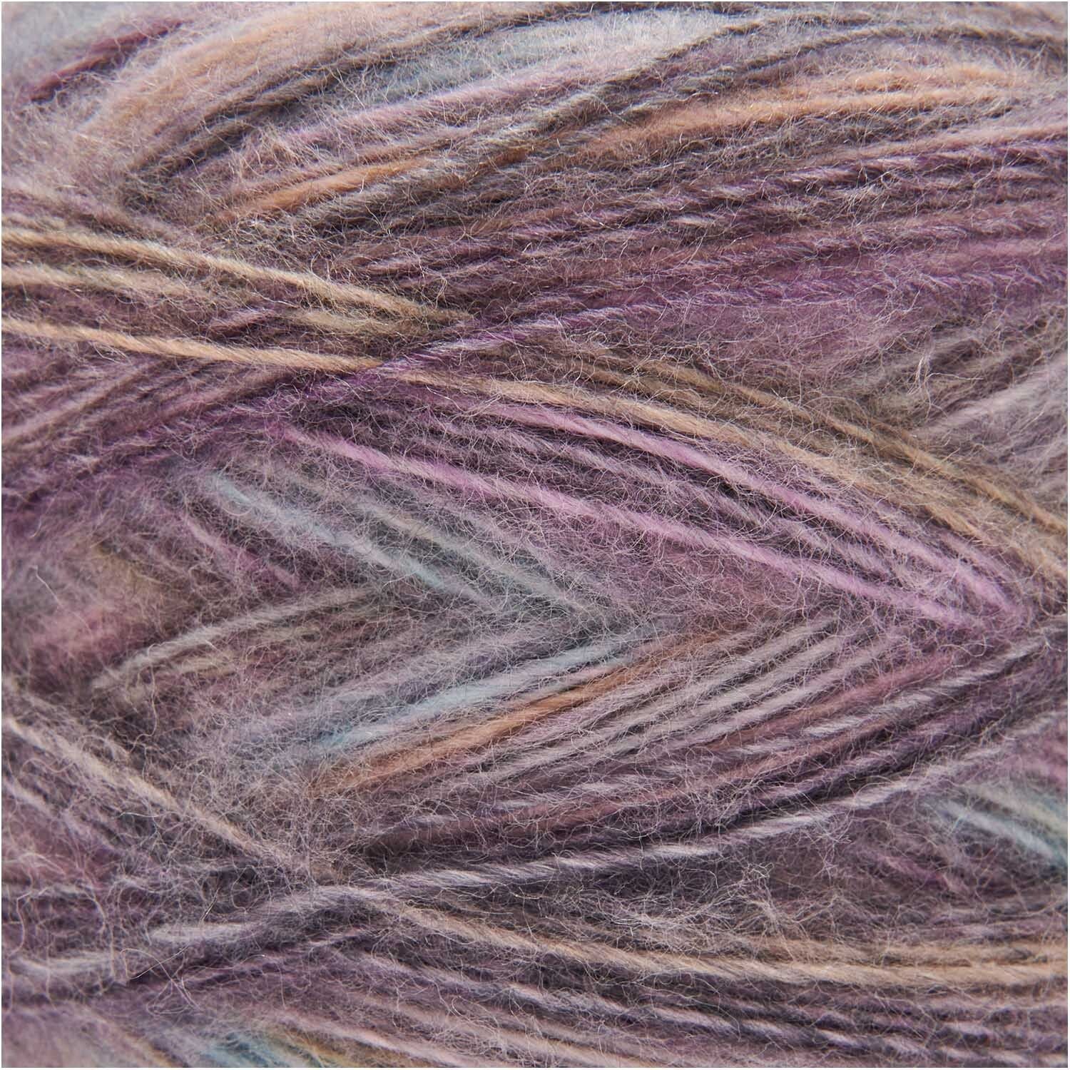 Rico Design Melange Garzato Wolle Flieder – Aran, 200 g, 700 m, Nadel 5 mm, 51% Schurwolle/49% Polyacryl, 1 Stk.
