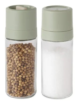 BergHOFF Salz-/Pfeffermühle 15,2 cm, Polypropylen (PP)/Glas, grün/transparent, 2-teilig
