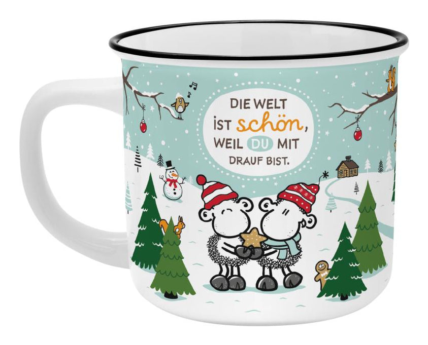 Sheepworld Tasse – 350 ml, Ø 9,0 cm, Porzellan, Weiss, spülmaschinenfest, mikrowellengeeignet