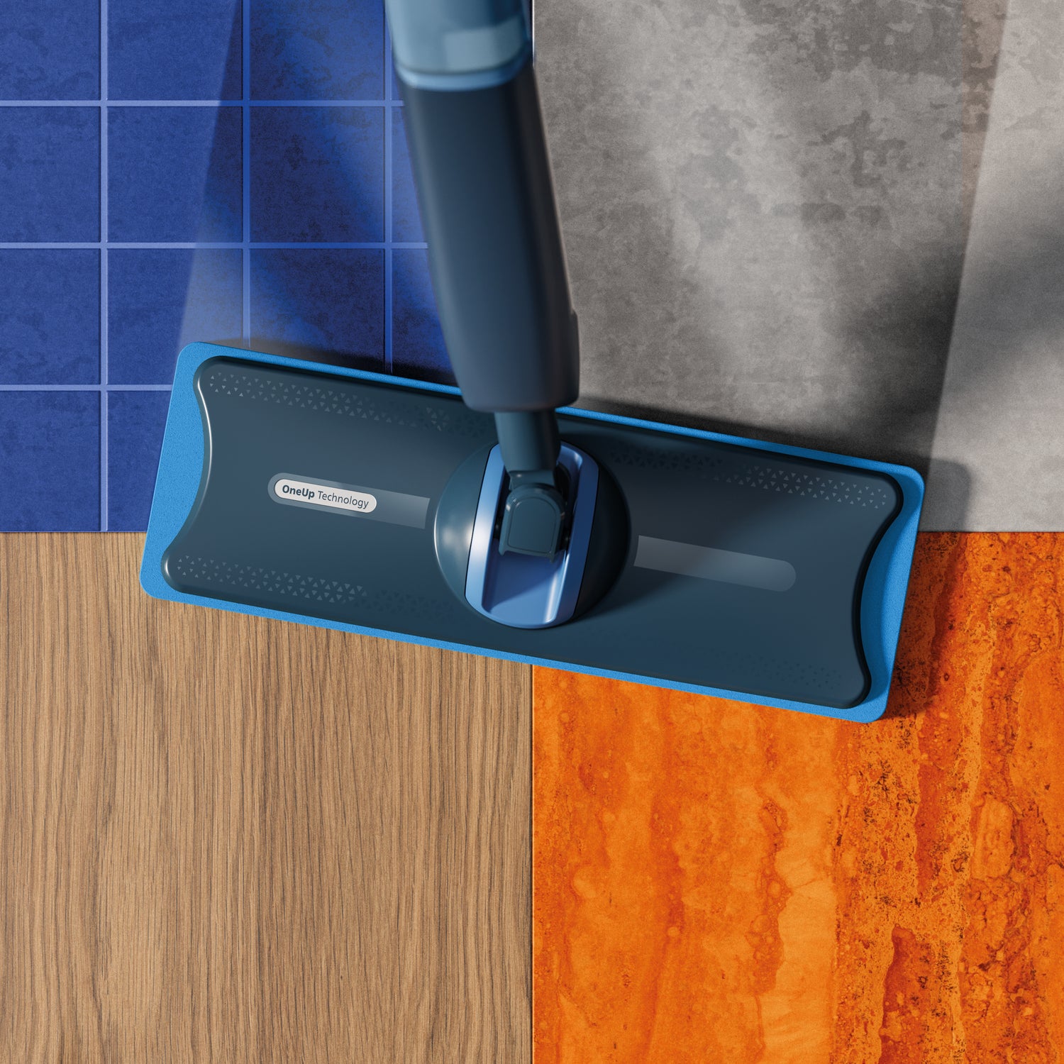Philips Elektrischer Wischmopp OneUp 5000 Serie – 0,281 l Frischwassertank – 35,0 cm Arbeitsbreite – Blau