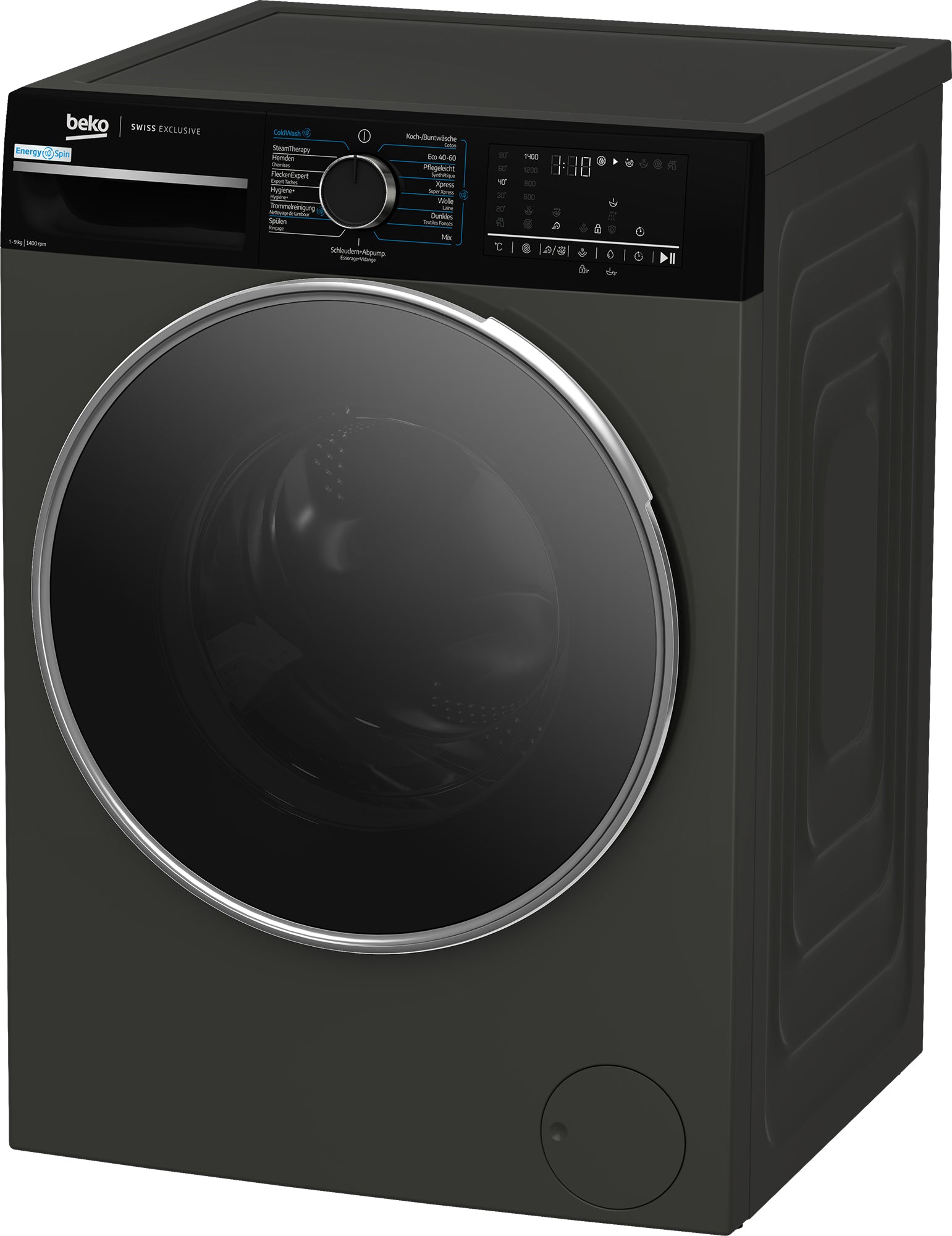 Beko Waschmaschine WM529 – 9 kg, Energieeffizienzklasse A, 1400 U/min, Invertermotor – Grau