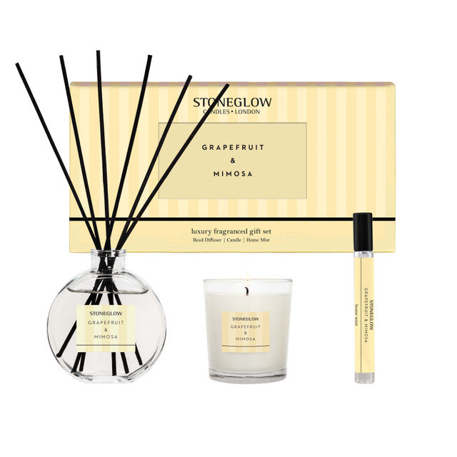 Stoneglow Geschenkset Grapefruit – 3-teilig – Raumduft 120 ml