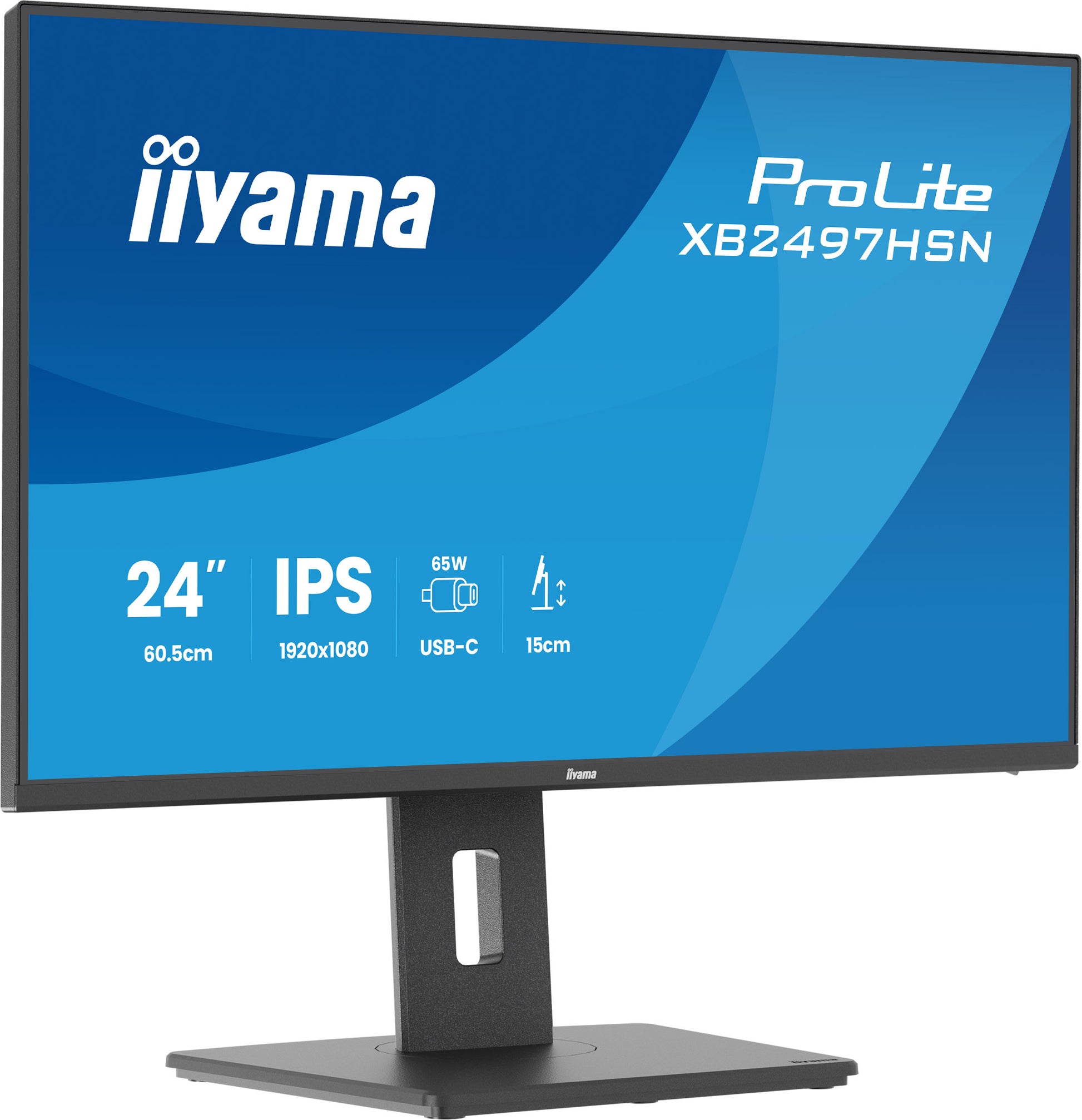 iiyama ProLite XB2497HSN-B1 – 23,8", 1920 × 1080 (Full HD), IPS, 100 Hz, USB-C 65 W, LAN