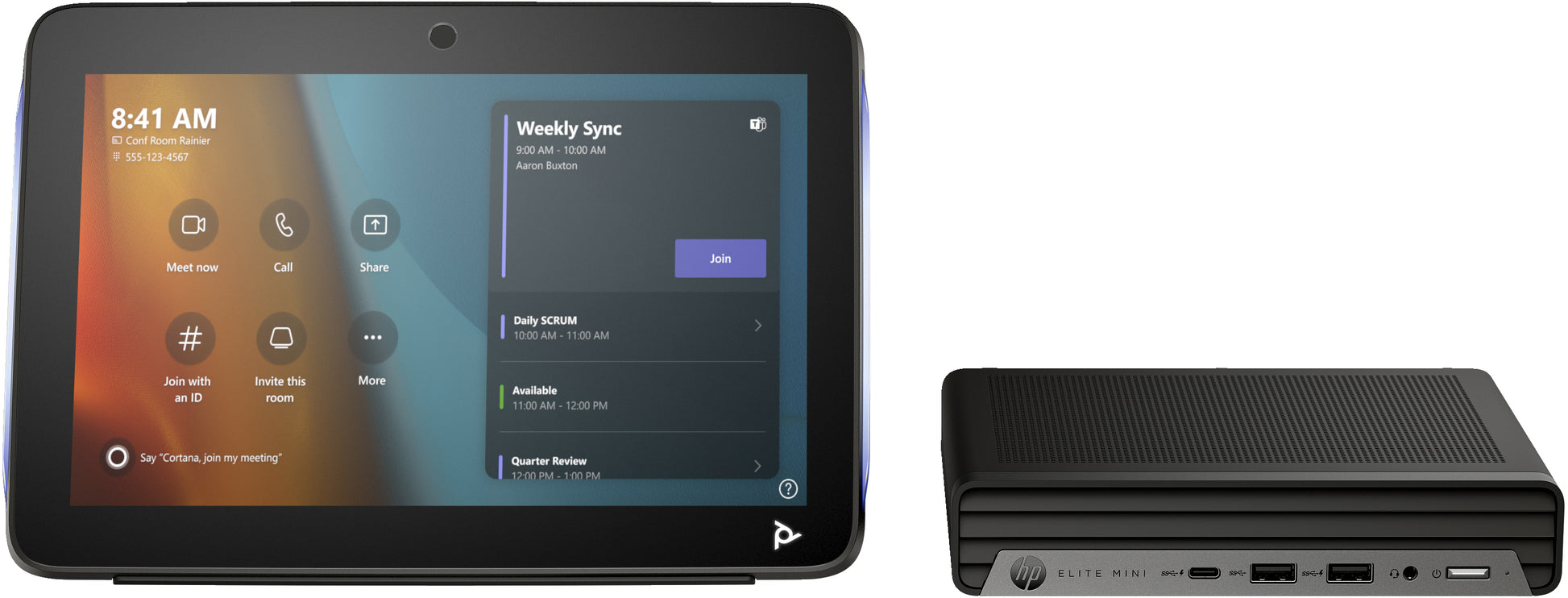 Poly Studio Base Kit G9 Plus – BYOD-Kit – für Microsoft Teams, HP Mini PC, inkl. TC10